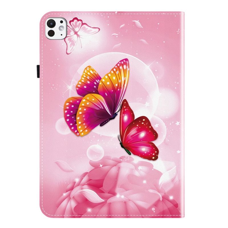Case iPad Pro 13 (2025) Rosa Schmetterlinge