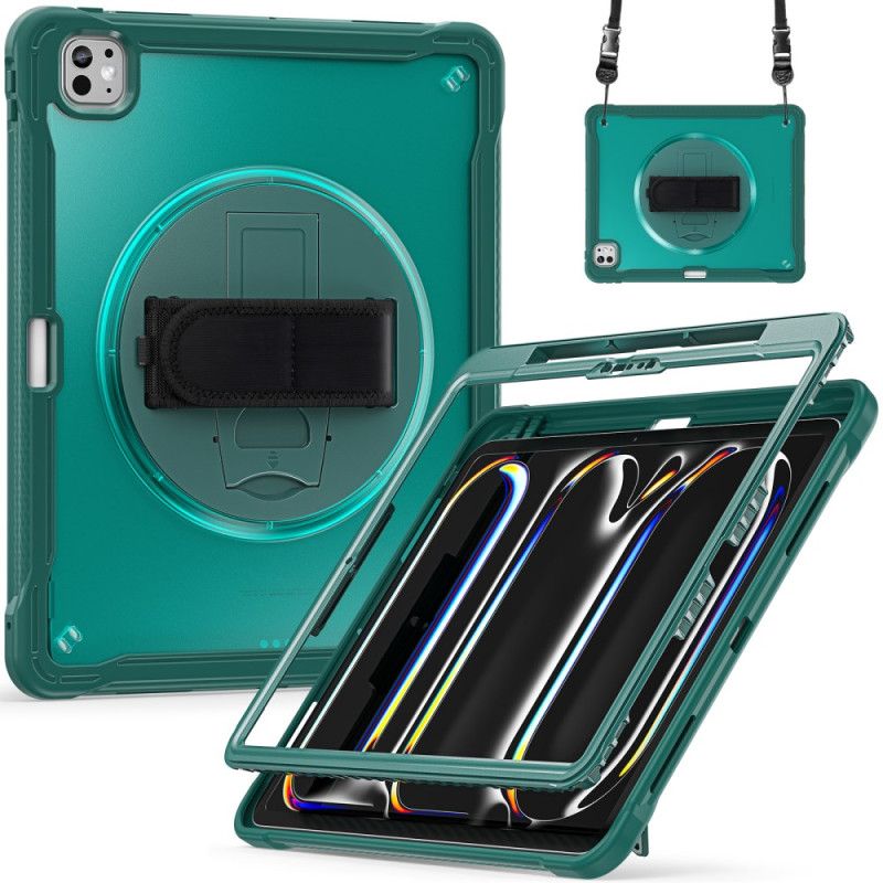 Hülle Für iPad Pro 13 (2025) Handschlaufe Ständer Und Schultergurt