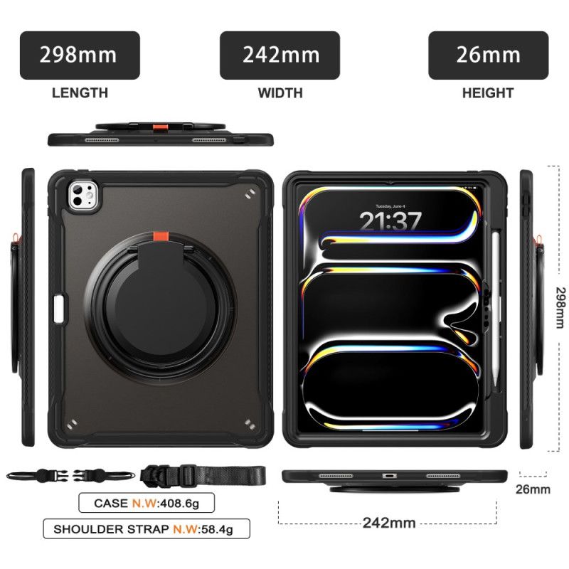 Hülle iPad Pro 13 (2025) Handyhülle Drehbarer Ständer Und Schultergurt