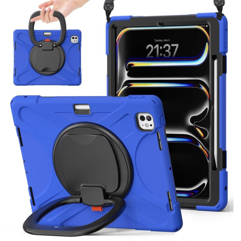 Hülle iPad Pro 13 (2025) Handyhülle Ringhalter Und Verstellbarer Schultergurt