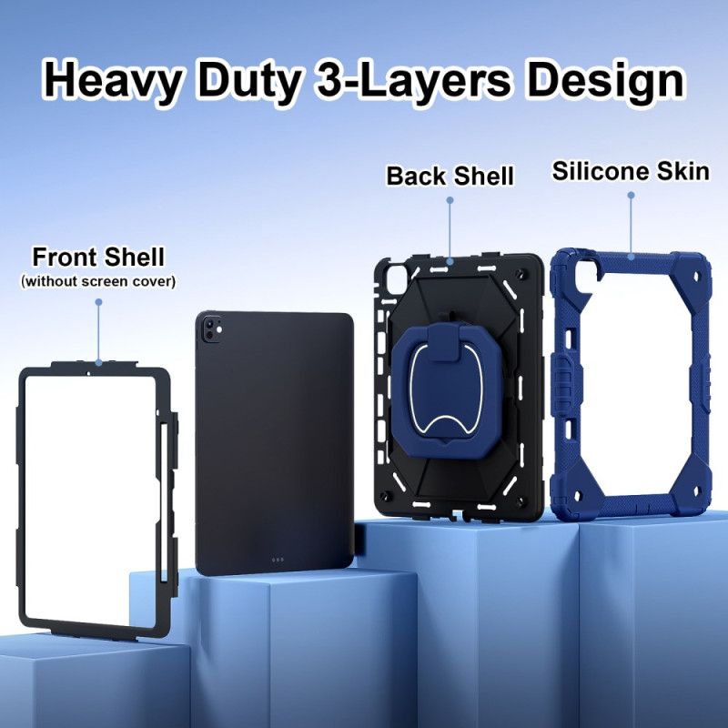 Hülle iPad Pro 13 (2025) Zweifarbiger Ständer Und Schultergurt