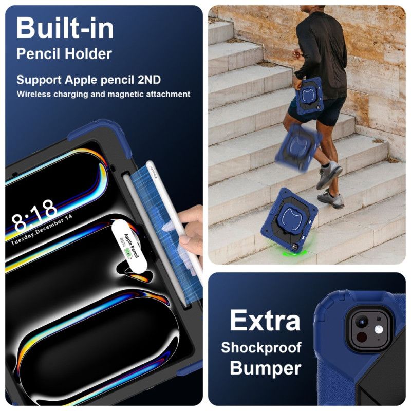 Hülle iPad Pro 13 (2025) Zweifarbiger Ständer Und Schultergurt