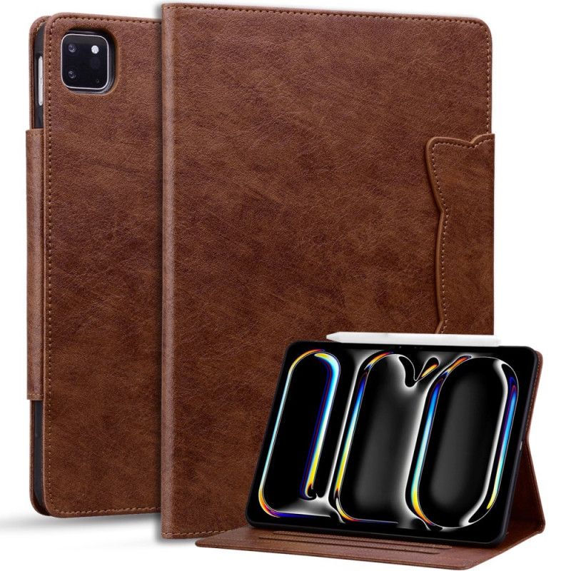 Lederhüllen iPad Pro 13 (2025) Magnetverschluss Mit Katzenmotiv