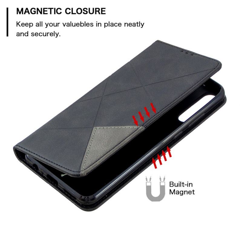 Flip Case Huawei Y6p Schwarz Künstlerstil