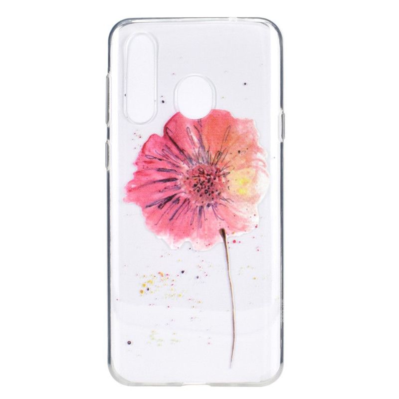 Hülle Für Huawei Y6p Transparente Aquarellmohnblume