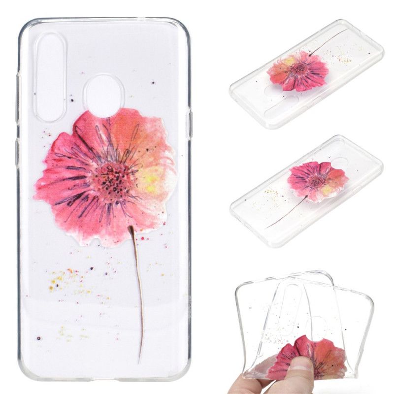 Hülle Für Huawei Y6p Transparente Aquarellmohnblume