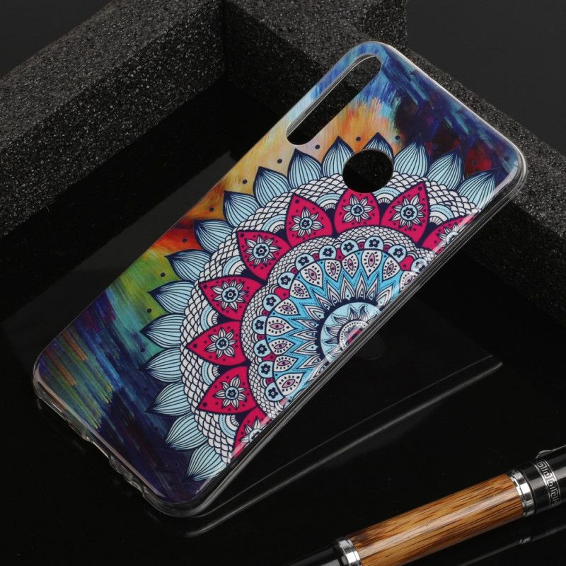 Hülle Huawei Y6p Fluoreszierendes Farbiges Mandala