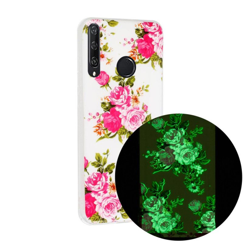 Hülle Huawei Y6p Handyhülle Fluoreszierende Freiheitsblumen