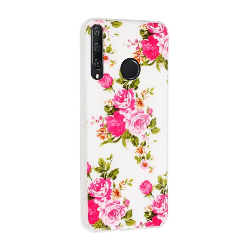 Hülle Huawei Y6p Handyhülle Fluoreszierende Freiheitsblumen