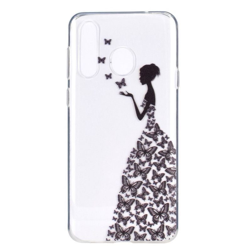 Hülle Huawei Y6p Handyhülle Transparentes Kleid Mit Schmetterlingen