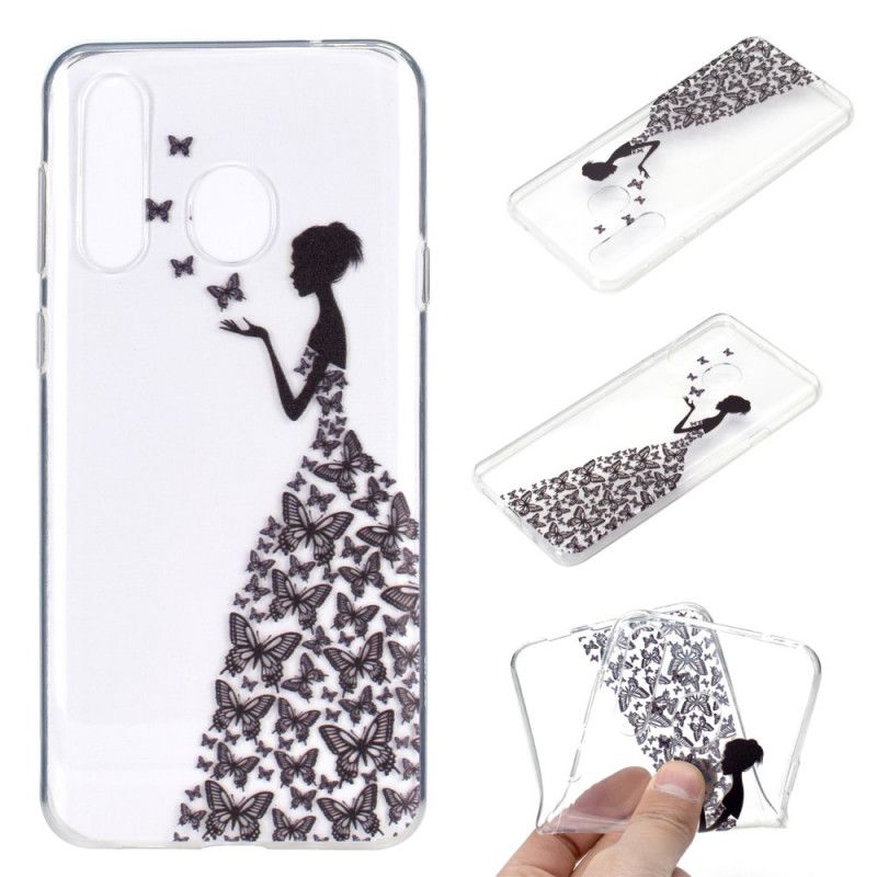 Hülle Huawei Y6p Handyhülle Transparentes Kleid Mit Schmetterlingen