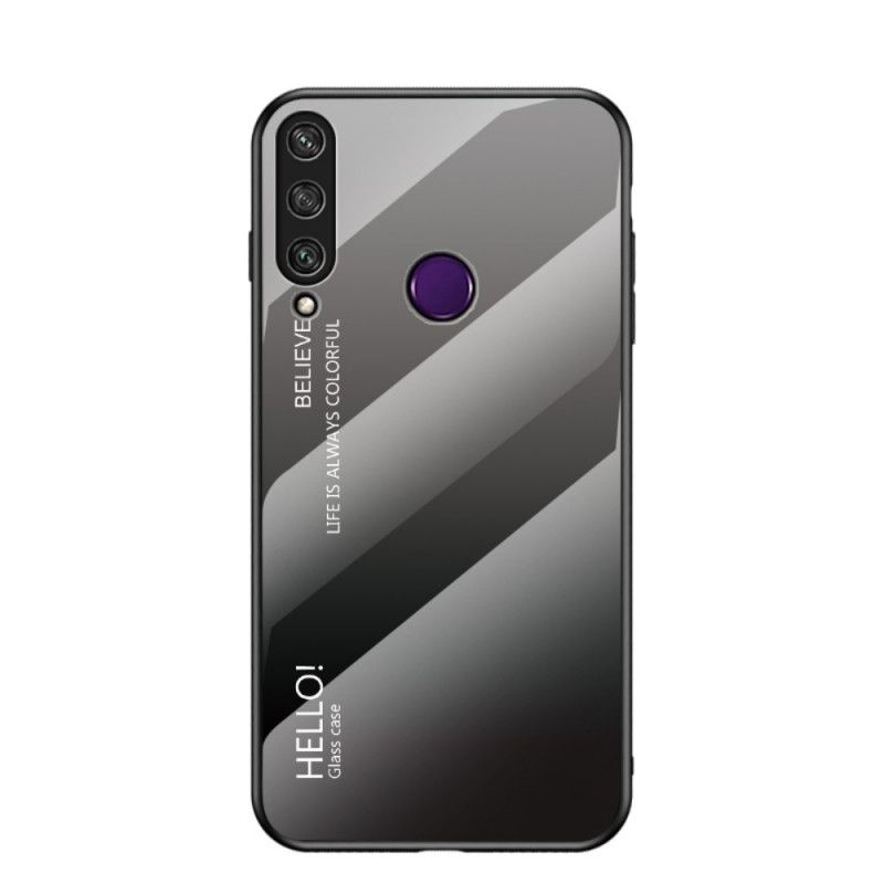 Hülle Huawei Y6p Schwarz Hallo Gehärtetes Glas