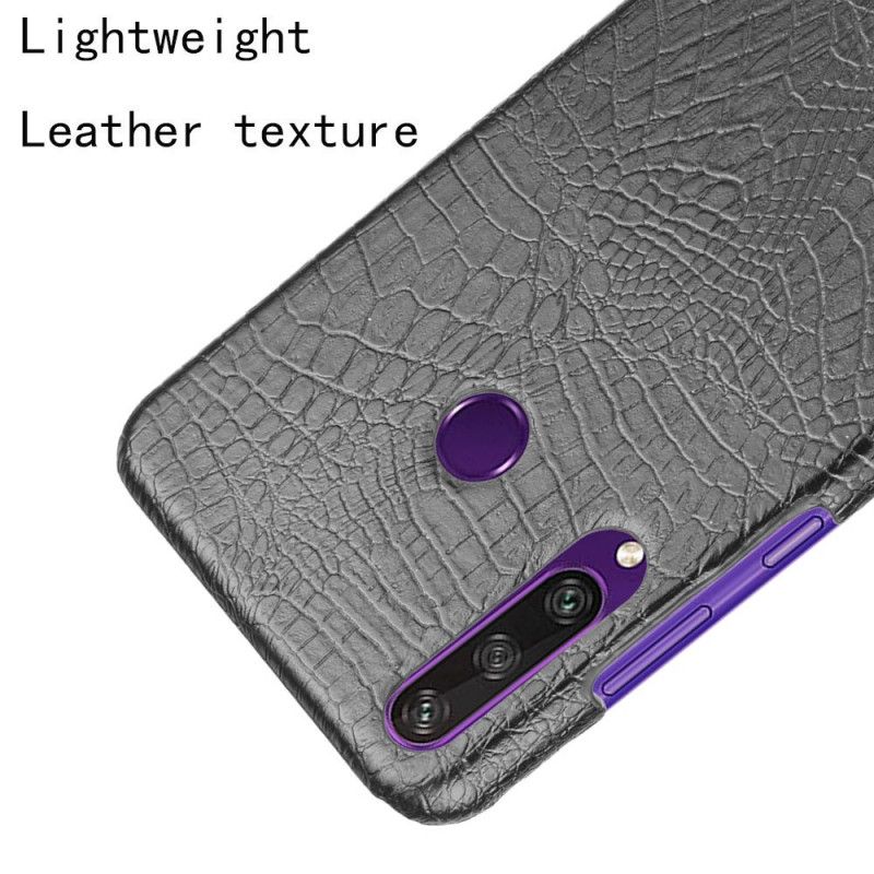 Hülle Huawei Y6p Schwarz Krokodilhauteffekt