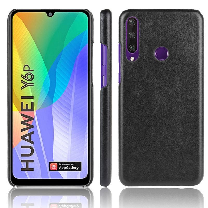 Hülle Huawei Y6p Schwarz Performance Lychee Ledereffekt