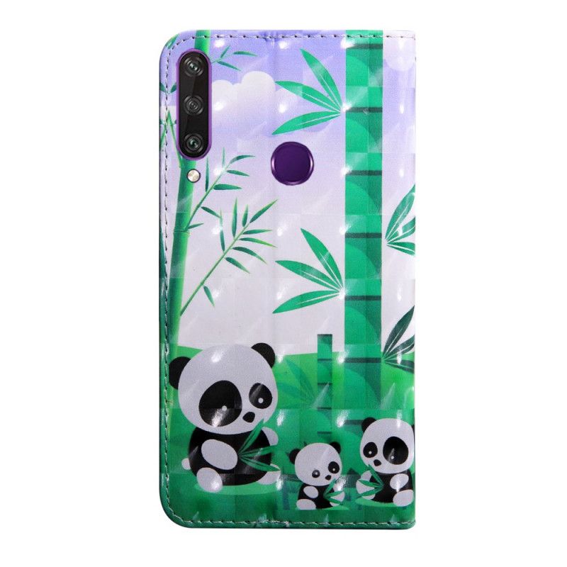 Lederhüllen Huawei Y6p Handyhülle Panda-Familie