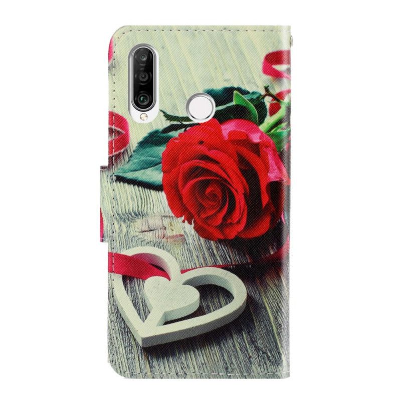 Lederhüllen Huawei Y6p Handyhülle Romantische Rose Mit Tanga