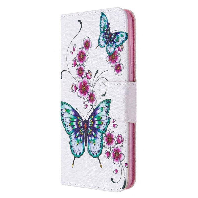 Lederhüllen Huawei Y6p Handyhülle Wunderbare Schmetterlinge