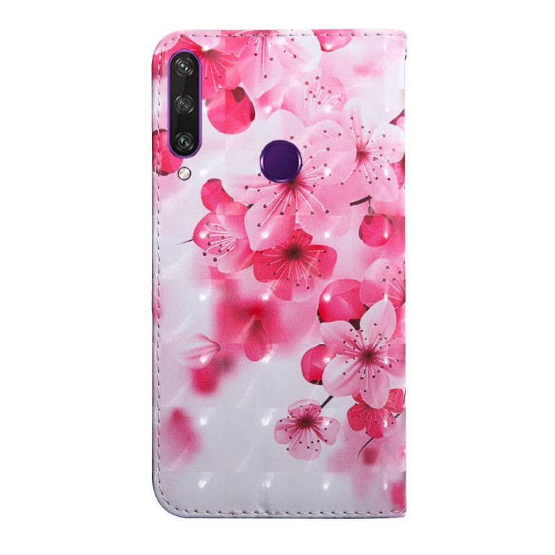 Lederhüllen Huawei Y6p Rosa Blüten