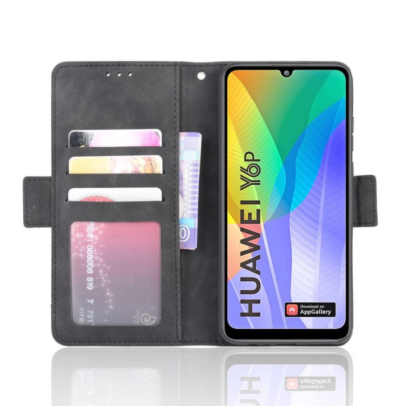 Lederhüllen Huawei Y6p Schwarz Erstklassige Mehrfachkarte
