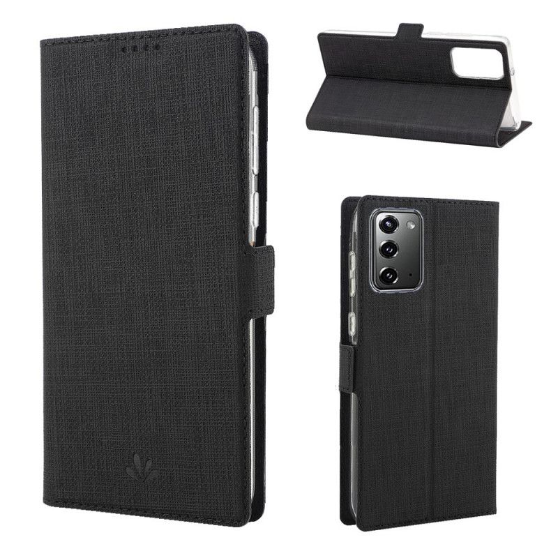 Flip Case Für Samsung Galaxy Note 20 Schwarz Texturiertes Vili Dmx