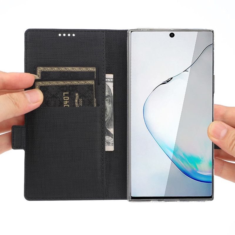 Flip Case Für Samsung Galaxy Note 20 Schwarz Texturiertes Vili Dmx