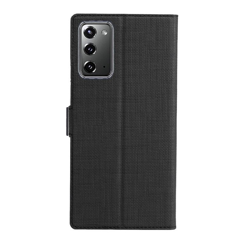 Flip Case Für Samsung Galaxy Note 20 Schwarz Texturiertes Vili Dmx