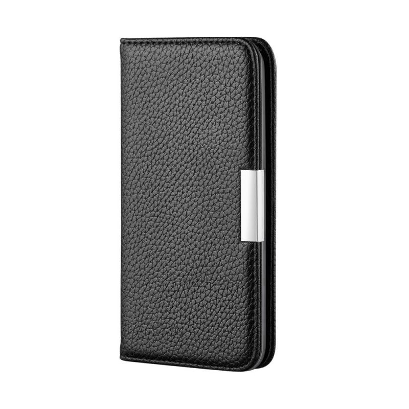 Flip Case Für Samsung Galaxy Note 20 Schwarz Ultra Schickes Litschi-Kunstleder