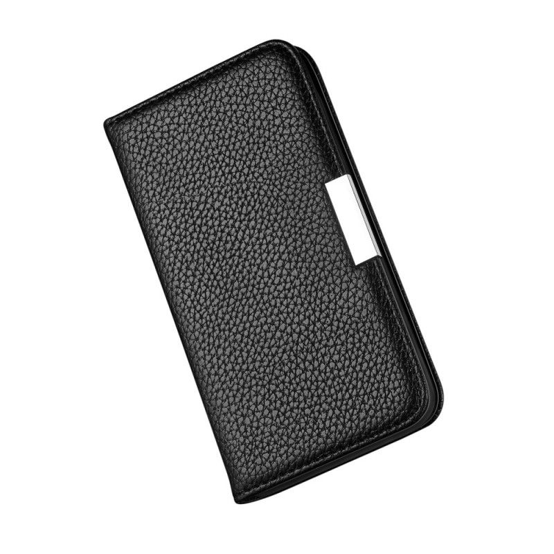 Flip Case Für Samsung Galaxy Note 20 Schwarz Ultra Schickes Litschi-Kunstleder