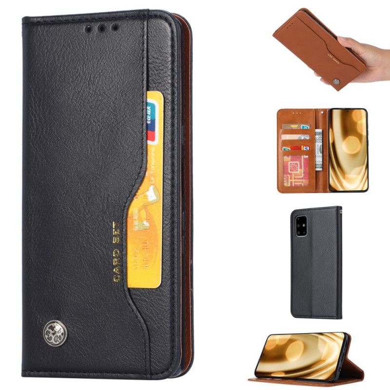 Flip Case Samsung Galaxy Note 20 Schwarz Handyhülle Kartenhalter Aus Kunstleder