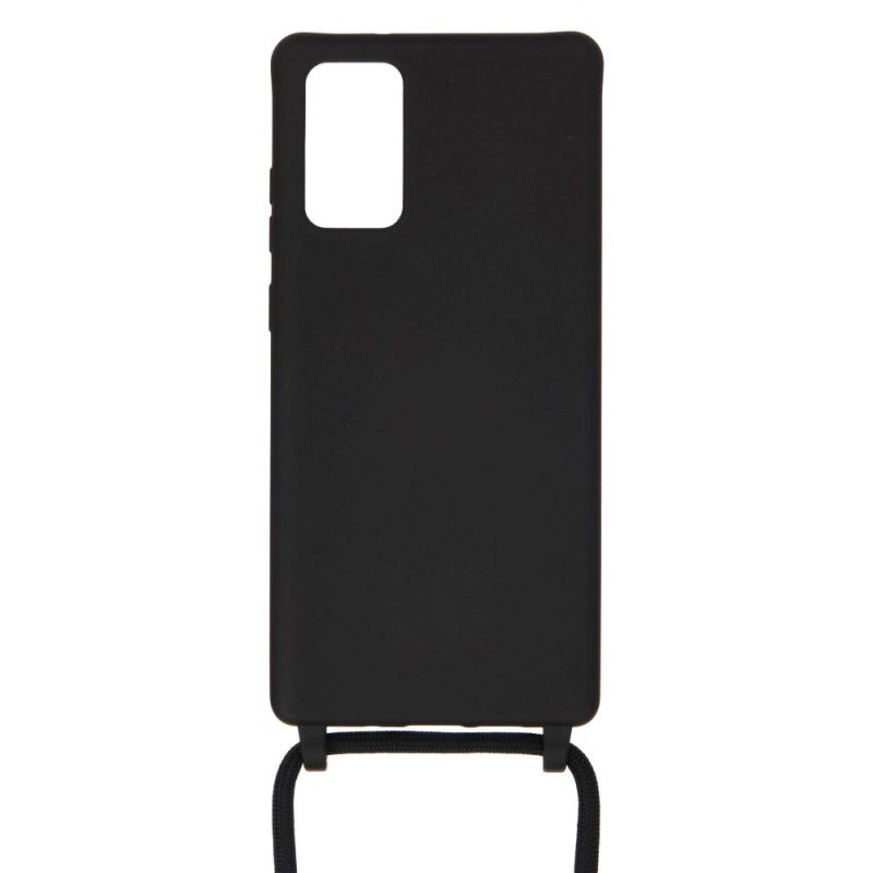 Hülle Für Samsung Galaxy Note 20 Schwarz Silikon Und Kordel