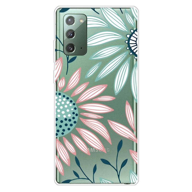 Hülle Samsung Galaxy Note 20 Eine Blume Durchsichtig