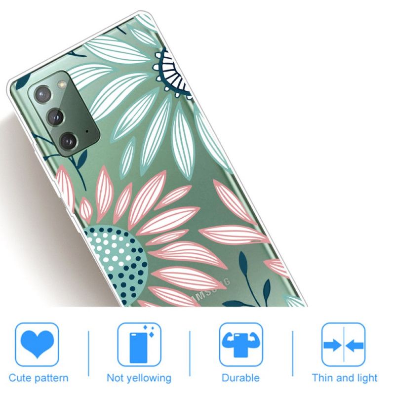 Hülle Samsung Galaxy Note 20 Eine Blume Durchsichtig