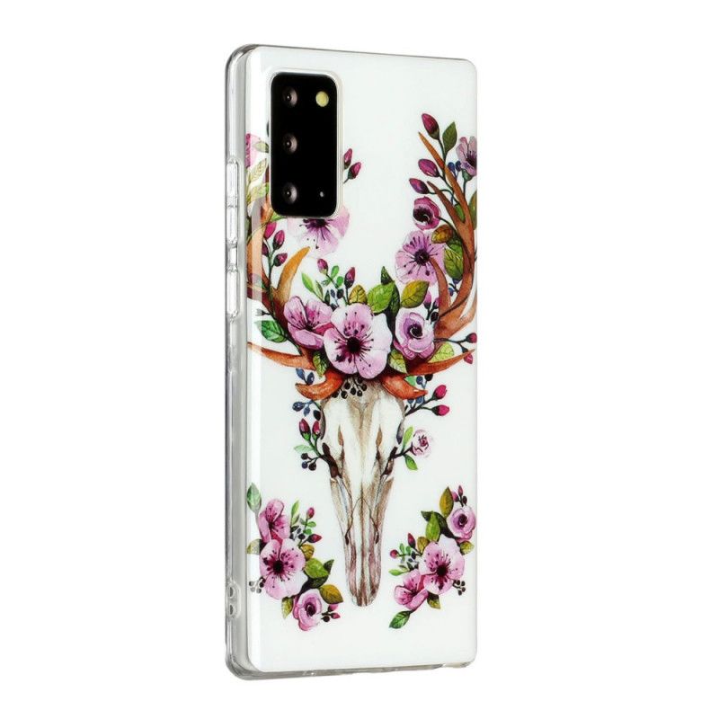 Hülle Samsung Galaxy Note 20 Fluoreszierender Blühender Elch