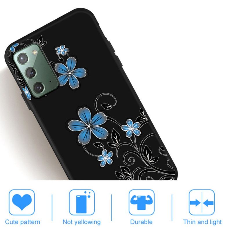 Hülle Samsung Galaxy Note 20 Handyhülle Blaue Blüten