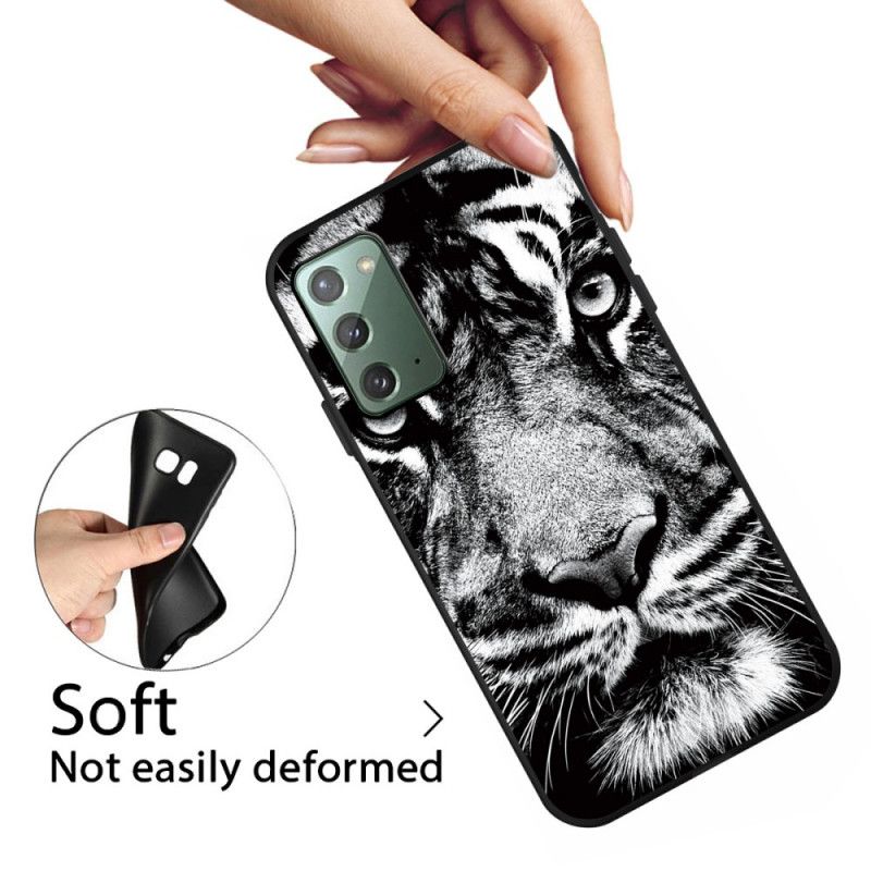 Hülle Samsung Galaxy Note 20 Handyhülle Schwarzweiss-Tiger
