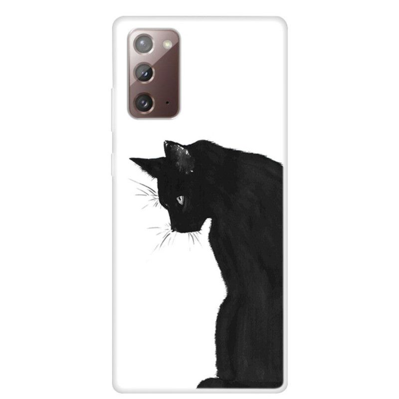 Hülle Samsung Galaxy Note 20 Nachdenkliche Schwarze Katze