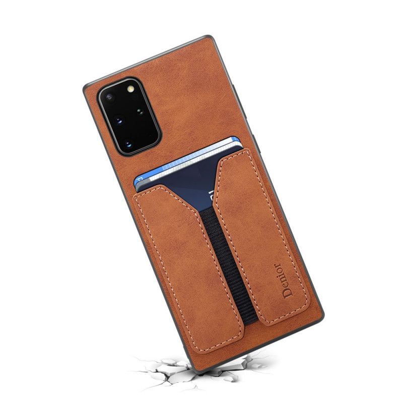 Hülle Samsung Galaxy Note 20 Rot Handyhülle Elastischer Denior-Kartenhalter