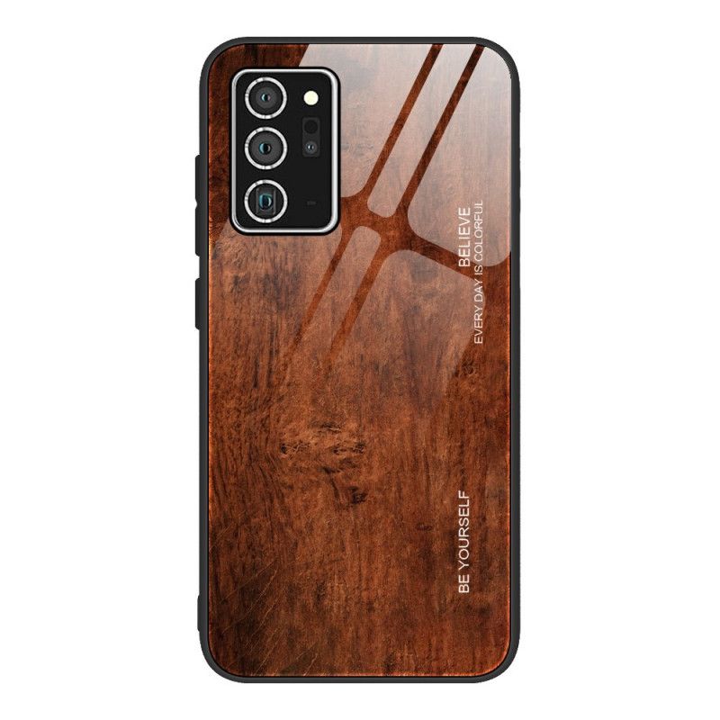 Hülle Samsung Galaxy Note 20 Schwarz Designglas Aus Gehärtetem Holz