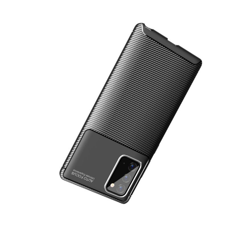 Hülle Samsung Galaxy Note 20 Schwarz Flexible Kohlefasertextur