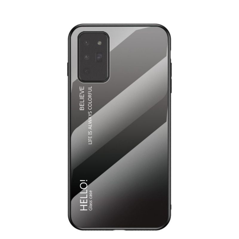 Hülle Samsung Galaxy Note 20 Schwarz Handyhülle Hallo Gehärtetes Glas