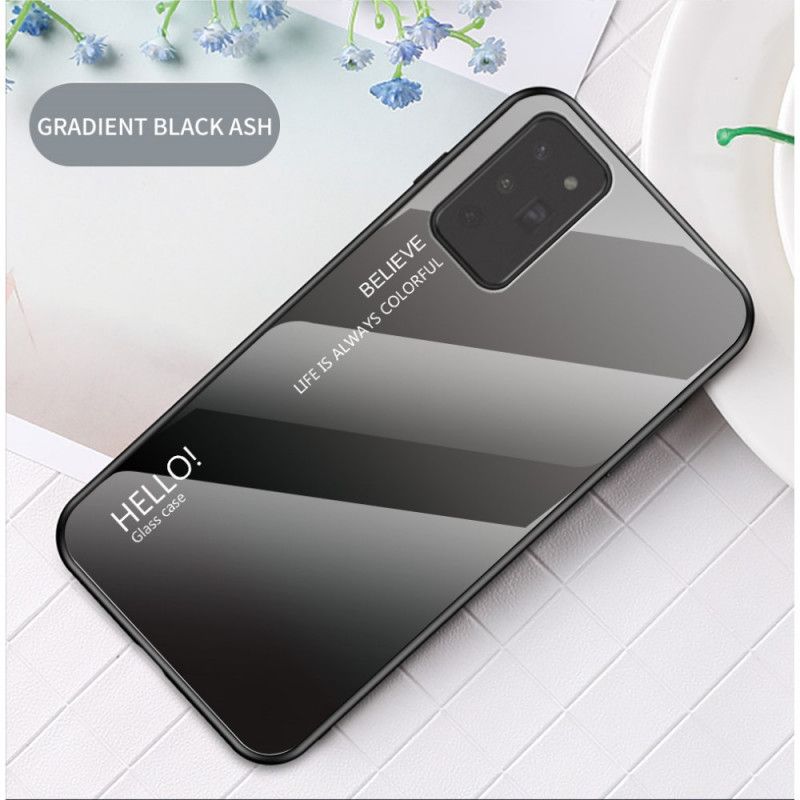 Hülle Samsung Galaxy Note 20 Schwarz Handyhülle Hallo Gehärtetes Glas