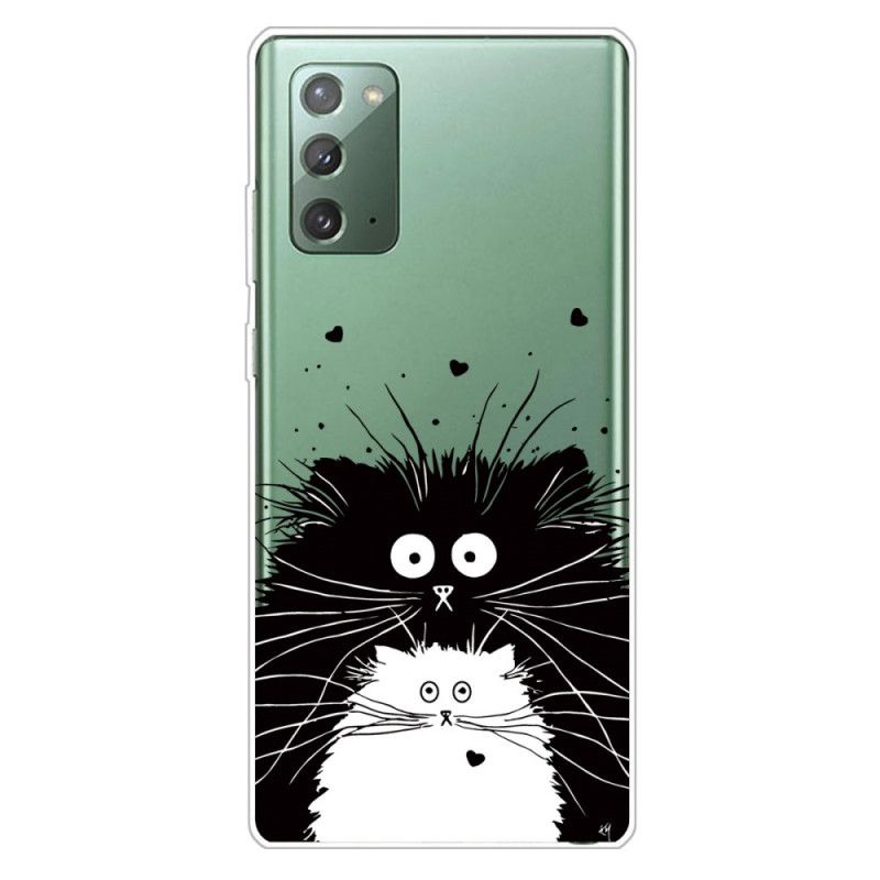Hülle Samsung Galaxy Note 20 Schwarz Katzen Beobachten