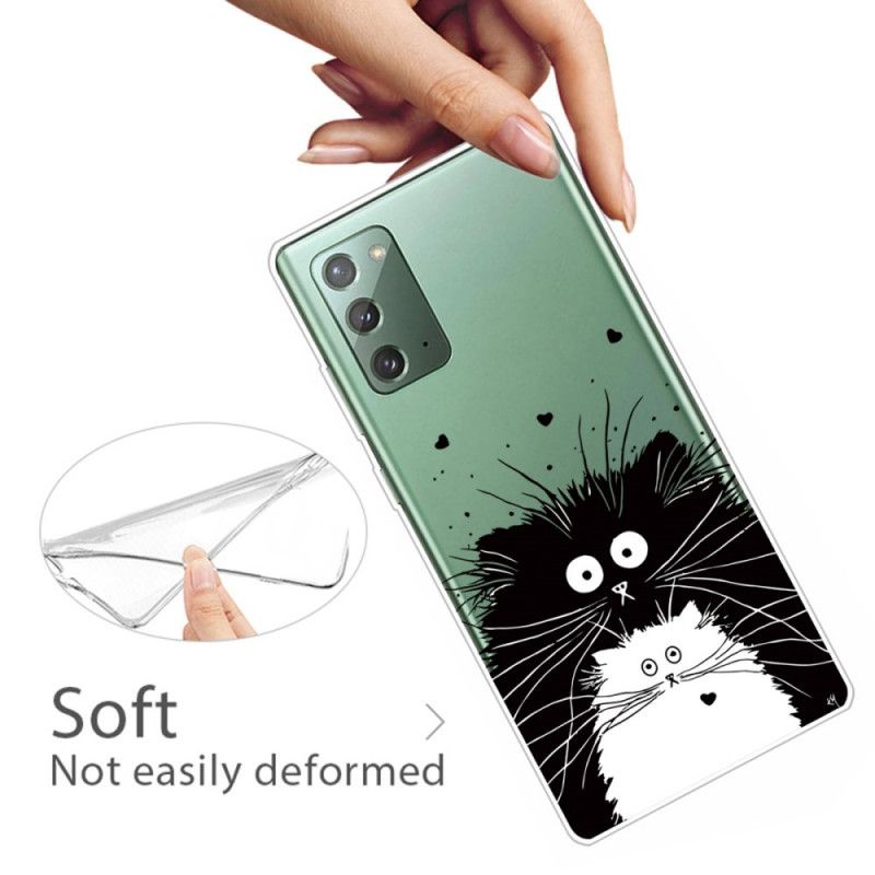 Hülle Samsung Galaxy Note 20 Schwarz Katzen Beobachten
