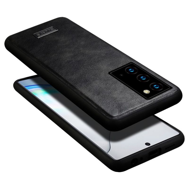 Hülle Samsung Galaxy Note 20 Schwarz Sulada Mit Ledereffekt