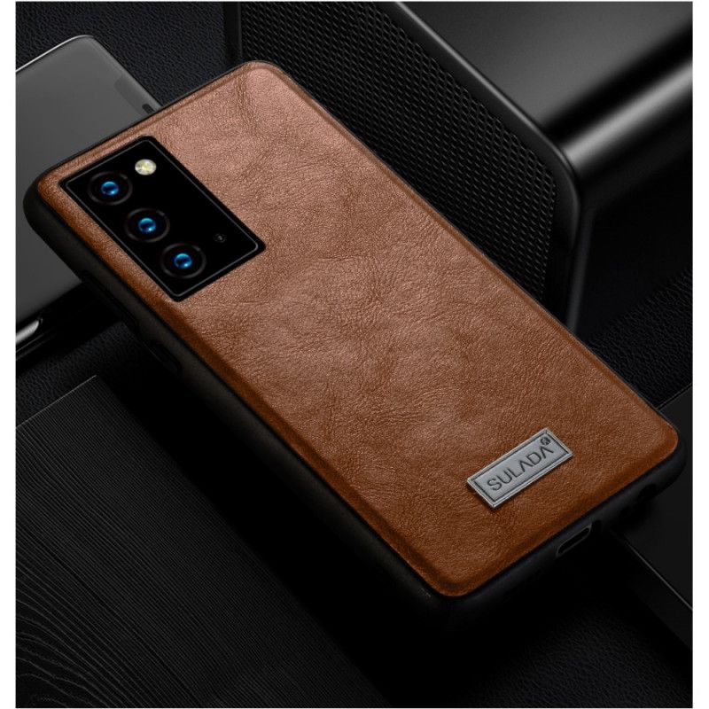 Hülle Samsung Galaxy Note 20 Schwarz Sulada Mit Ledereffekt