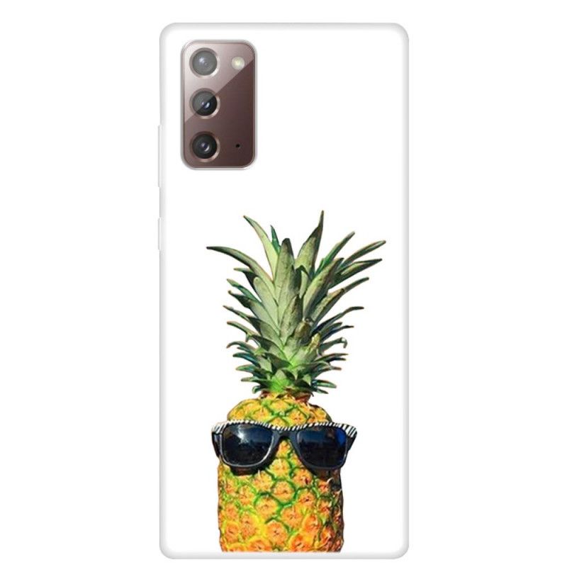 Hülle Samsung Galaxy Note 20 Transparente Ananas Mit Gläsern