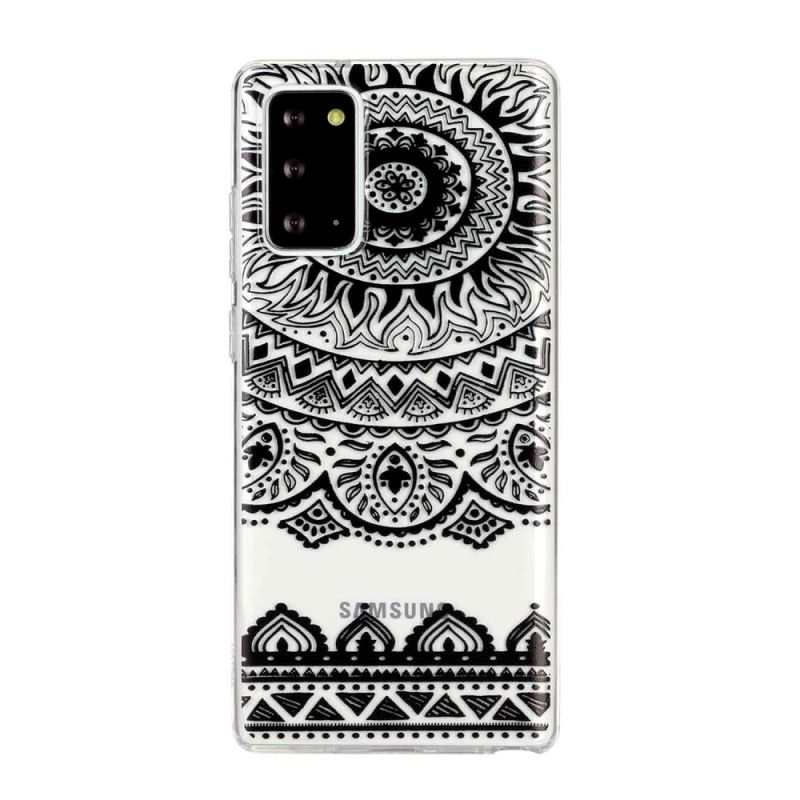 Hülle Samsung Galaxy Note 20 Transparentes Blumenmandala