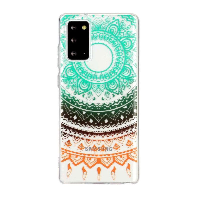 Hülle Samsung Galaxy Note 20 Transparentes Buntes Mandala