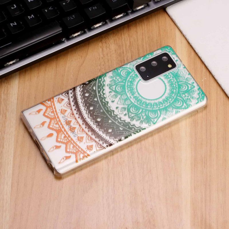 Hülle Samsung Galaxy Note 20 Transparentes Buntes Mandala