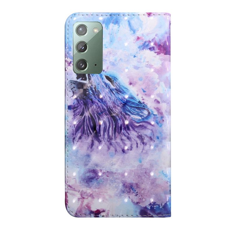 Lederhüllen Für Samsung Galaxy Note 20 Aquarellwolf